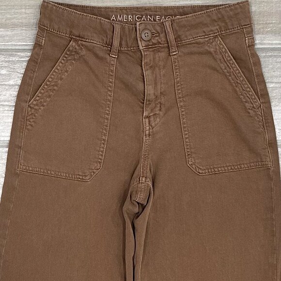 American Eagle Dreamy Drape Stretch Super High-Rise Baggy Wide Leg Pants Size 2 - Picture 5 of 14